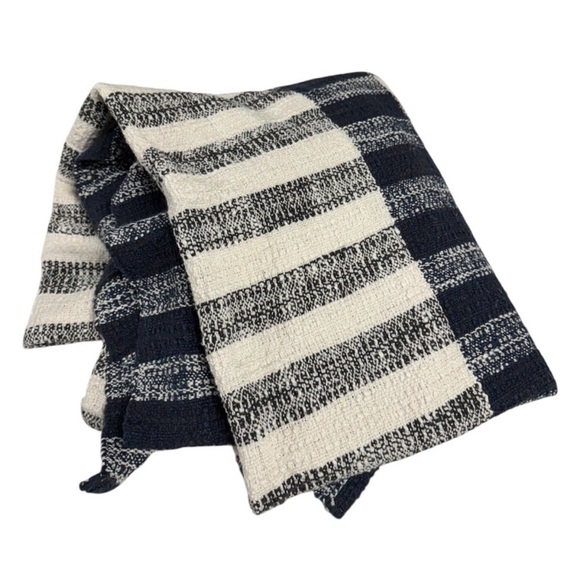 100% cotton Hearth & Hand Throw Blanket Striped Cotton Woven Accent Decor - Picture 5 of 7